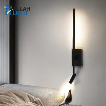 Скандинавский настенный светильник с длинной полосой, современная и простая фоновая стена для гостиной, прикроватная прикроватная настенная лампа