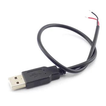 0,3 / 1 / 2 м постоянного тока 5 В USB 2.0 тип A Штекерный 2-контактный кабель Адаптер питания Зарядка для смарт-устройств DIY Разъем Провод L19