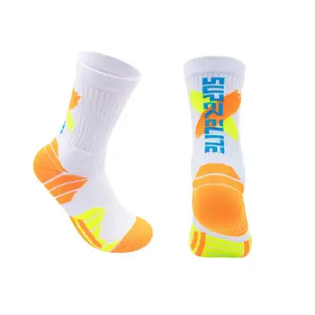 1 пара Стильные носки для бега Защита лодыжки Антиусадочные длинные носки Впитывающие пот Баскетбольные носки