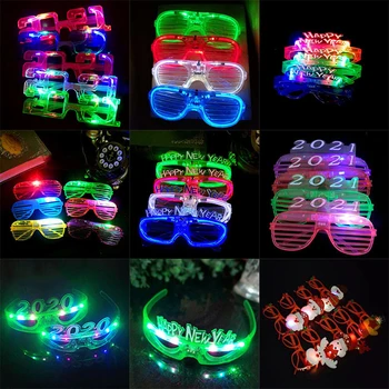  1 шт. Мигающие светодиодные очки Светящийся свет Подарок Светящаяся повязка на голову Мигающие глаза Свадебный день рождения 2021 Новогодний подарок