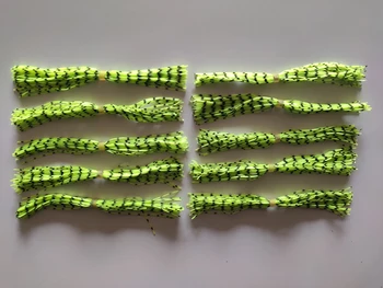 10 связок 50 нитей силиконовые юбки рыболовные аксессуары для Buzzbait SpinnerBait Jig Bass Lure Зеленый с черной полосой K9