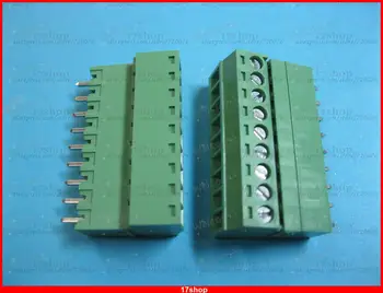 10 шт. 3,5 мм 9 контакт / контакт Винтовой разъем клеммной колодки Зеленый вставной тип
