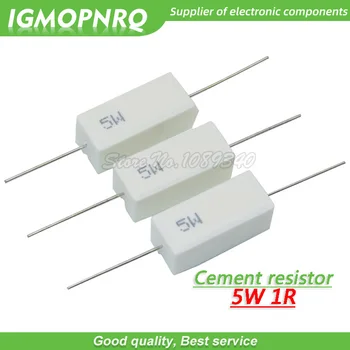 10 шт. 5 Вт 1 Ом Резистор сопротивления цемента 1R 1 Ом GMOPNRQ