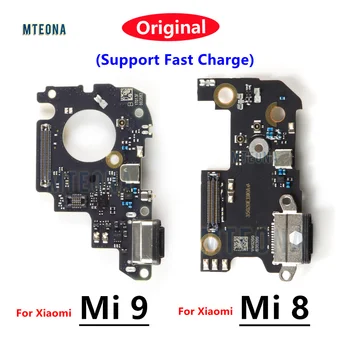 100% Оригинальный Новый Зарядный Порт Для Xiaomi Mi 8 Mi 9 Зарядная Плата USB Штекер Печатная плата Док-разъем Гибкий кабель Замена