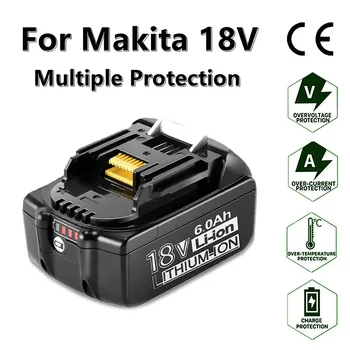 100% оригинальный аккумулятор Makita 18 В 5000 мАч Аккумулятор Makita со светодиодным литий-ионным аккумулятором LXT BL1860B BL1860 BL1850