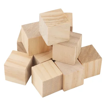 100 шт. 1 x 1 x 1 дюйм квадраты из натурального дерева, необработанные деревянные блоки, объемные небольшие квадратные деревянные блоки для поделок своими руками