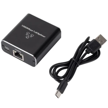 1000 Мбит/с Адаптер разъема Ethernet USB TypeC 5 В, адаптер с питанием от 1 до 2 RJ45