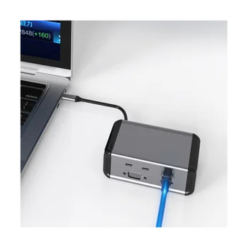 12 в 1 Вертикальный USB 3.0 4K HDMI-совместимый VGA TF считыватель USB-C Разветвитель Type C HUB Ethernet Адаптер Док-станция