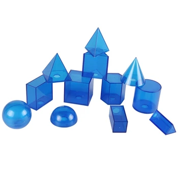 12pcs Геометрическая модель Разобрать Куб Цилиндр Конус Игрушка Математические ресурсы Обучение Образовательное LX9A