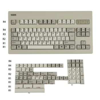 147 Винтажные колпачки для клавиш Серый смешанный вишневый профиль Краситель Sub PBT Mac Набор колпачков для ключей для клавиатуры NCR80 M0110 104 TKL GK61 96 75 Mx