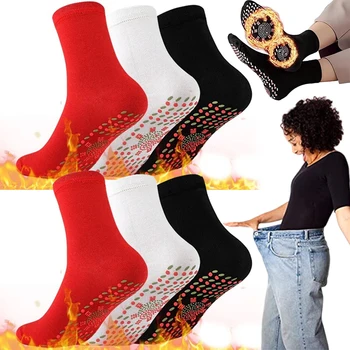 1Pairs Турмалин Носок для похудения Эластичный Термо Самонагревающийся Носок Носки Для Здоровья Короткие Носки Магнитотерапия Sox