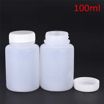 2 шт. 100 мл прозрачные пластиковые цилиндрические бутылки с реагентами для хранения химических веществ для новых лабораторных учебных принадлежностей