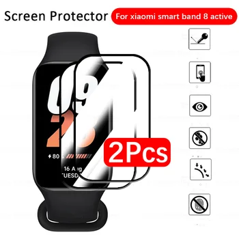 2 шт. 9D изогнутое мягкое защитное стекло для Xiaomi Smart Band 8 Active 8Active Band8Active Smartband Защитные пленки для экрана Cover Films