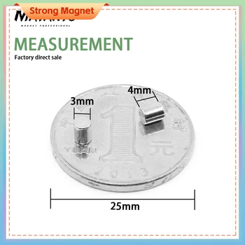 2000 шт. 3x4 мм N35 сверхсильный цилиндрический редкоземельный магнит 3 мм * 4 мм круглые неодимовые магниты 3x4 мм мини-маленький магнит 3*4 мм