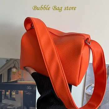 2023 Женские простые сумки через плечо Дизайнерские высококачественные мягкие сумки-мессенджеры из искусственной кожи Сумки Женские сумки Леди Зеленый Оранжевый Бостон Сумки