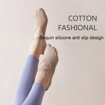 2023 Летние женские бинты Носки для пилатеса Силиконовые противоскользящие быстросохнущие носки для йоги Женский балет Танцы Хлопок Спорт Фитнес Носок
