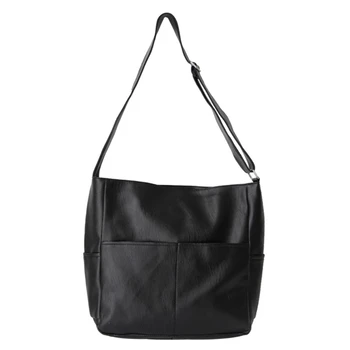 2023 НОВИНКА Модные сумки-ведра Сумка через плечо большой емкости Сумка для покупок Сумка через плечо для женщин Девочка Однотонная сумка из полиуретана E74B