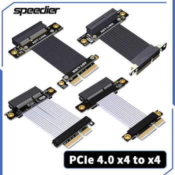 2023 Новый кабель ADT PCIe 4.0 x4 Riser Кабель «папа-мама» x4-x4 Поддержка расширения материнской платы Сетевая карта, жесткий диск, USB-карта