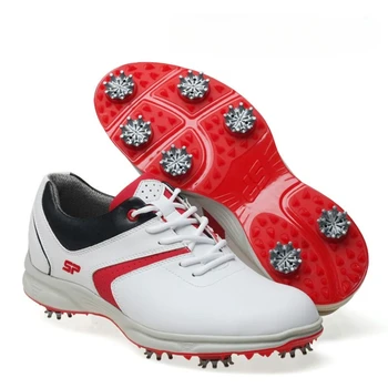 2023 Новый тренд Мужская обувь для гольфа Кожаные шипы Обучение гольфу Мужская нескользящая обувь для ходьбы для мужского бренда Дизайнер Спортивная мужская обувь