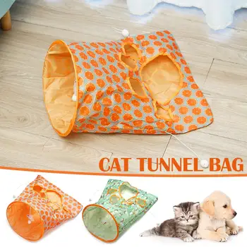 2024 Новый Pet Cat Play Tunnel Toy Cat Tunnel Сумки с мячом Self Interactive Drill Плюшевые игрушки для кошек Складная сумка для кошек Intera B9X3