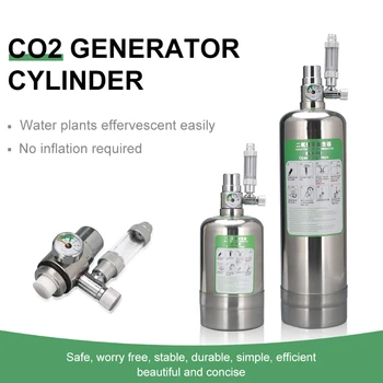 2L Двойной аквариум Генератор CO2 Комплект Система генератора CO2 Цилиндр Генератор с электромагнитным клапаном Пузырьковый диффузор Углекислый газ