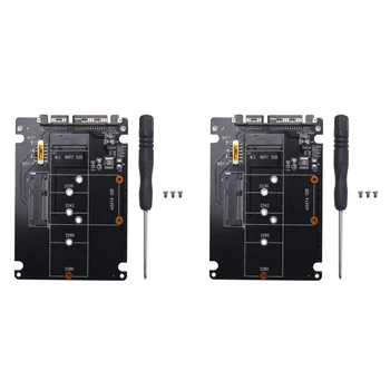 2X 2 в 1 NGFF M.2 B + M Key Mini PCI-E или MSATA SSD - SATA III Адаптер для Full Msata SSD / 2230 / 2242 / 2260 / 22X80 M2
