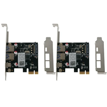 2X USB 3.1 Type C Pcie Expansion Card PCI-E To 1 Type C и 2 Type A 3.0 USB Adapter Pci Express Controller Hub