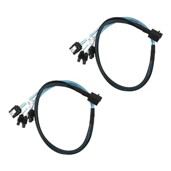 2X Внутренний кабель Mini SAS/SATA, SFF-8643 - SATA Forward Breakout, совместимый с жестким диском контроллера RAID (1,6 фута)