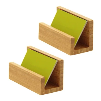 2X бамбуковый деревянный настольный держатель для визитных карточек для стола Прочная подставка для визитных карточек для офиса Мужчины Женщины