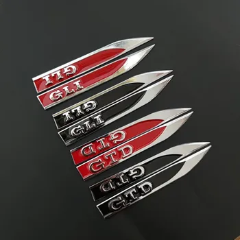 2pcs Новый металлический Rline GTD GLI GTI Боковое крыло Значок Эмблема Наклейка Авто Стайлинг Аксессуары для GOLF 5 6 7 MK7 MK4 MK5 MK6
