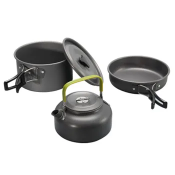 3 шт. / комплект посуды на открытом воздухе сверхлегкая посуда из алюминиевого сплава для кемпинга посуда посуда на открытом воздухе чайник для пикника
