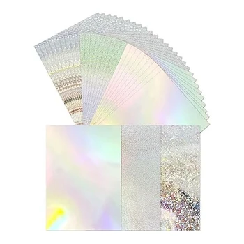 30 упаковок Блестящая флуоресцентная плотная картонная зеркальная бумага формата A4 для изготовления карт Скрапбукинг