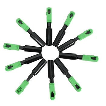 30 шт. Ftth Встроенный быстроразъемный SC / APC Зеленый пластиковый волоконно-оптический разъем