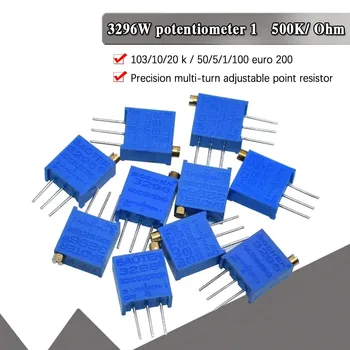 3296W 50 100 200 500 1K 2K 5K 10K 20K 50K 100K 200K 500K 1M Ом Высокоточный многооборотный триммер с переменным резистором Потенциометр