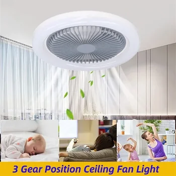 3In1 Потолочный вентилятор с лампой освещения E27 Преобразователь Цоколь с дистанционным управлением для спальни Гостиная Дом Silent AC85-265V