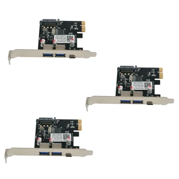 3X USB 3.1 Type C Pcie Expansion Card PCI-E To 1 Type C и 2 Type A 3.0 USB Adapter Концентратор контроллера PCI Express