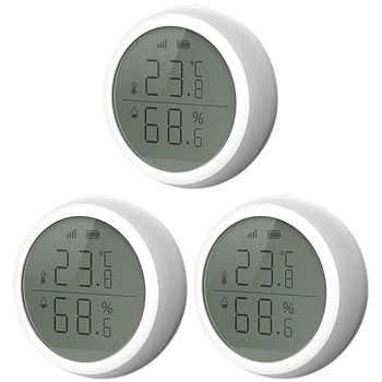 3X Zigbee 3.0 Беспроводной датчик температуры Tuya и приложение Smart Life Датчик температуры и влажности