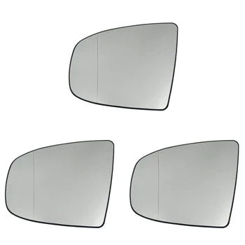 3X Левое боковое зеркало заднего вида Стекло бокового зеркала с подогревом + регулировка для BMW X5 E70 2007-2013 X6 E71 E72 2008-2014