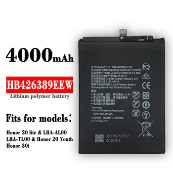 4000 мАч HB426389EEW Сменный аккумулятор для Huawei Honor 20 Lite Honor 20 Youth LRA-AL00 Аккумуляторы для мобильных телефонов