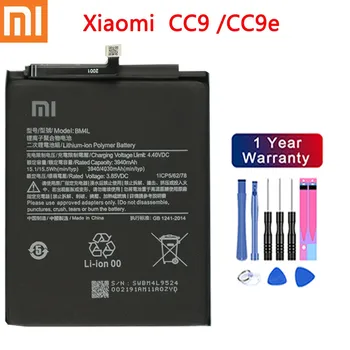 4030 мАч BM4L Оригинальный аккумулятор для Xiaomi Mi CC9 CC9e Высококачественные сменные батареи + инструменты