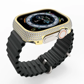49 мм Bling Горный хрусталь Бриллиантовый чехол Роскошный хрустальный чехол Лицевая рамка для Apple Watch 8 Ultra