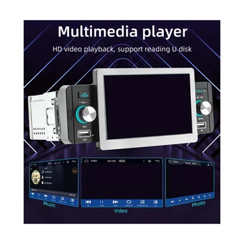 5-дюймовый автомобильный сенсорный экран беспроводной CarPlay Android Авто Портативное радио Bluetooth MP5 FM-приемник Аудиосистема Хост
