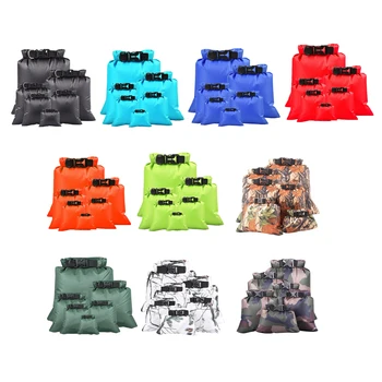 6 штук Водонепроницаемые сумки Сухие мешки Водные виды спорта Аксессуары для каякинга Рафтинг Супли для катания на лодках Кемпинг листья камуфляж