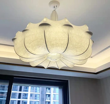 60 см Шелковая люстра для гостиной Итальянская креативная скандинавская простая дизайнерская лампа Вилла Чайная Комната Декоративная лампа