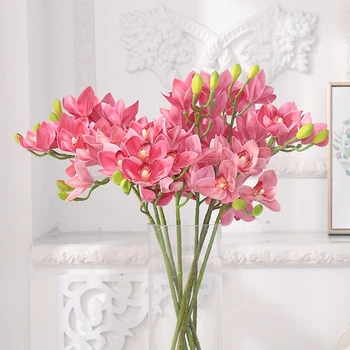 9-головочная 3D-печать, увлажняющая и тактильная имитация фаленопсиса цветок, высококачественное оформление гостиной, свадьба