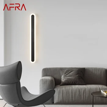 AFRA Современный латунный настенный светильник Черный светодиодный 3 цвета Креативный длинный светильник бра для дома Гостиная Комната Коридор Декор