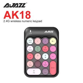 AJazz AK18 Универсальная цифровая клавиатура 18 клавиш Мини-цифровая клавиатура 5.0 Bluetooth Wireless 2.4G USB для ноутбука Настольный ПК