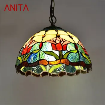 ANITA Tiffany Подвесной светильник Светодиодная лампа Современные красочные светильники для украшения домашней столовой