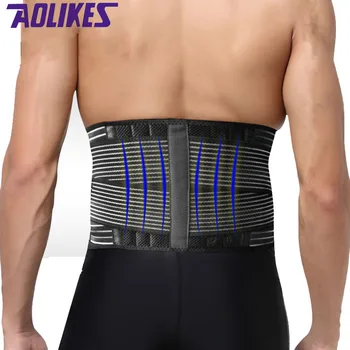 AOLIKES поясничная опора растяжение поясницы Поддержка боли в спине с помощью эластичных ремней Герметизация для фитнеса Тяжелая атлетика L XL XXL