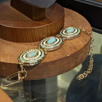 Amorita Boutique French Exotic Elegance: браслет из натурального камня с сине-белой эмалью